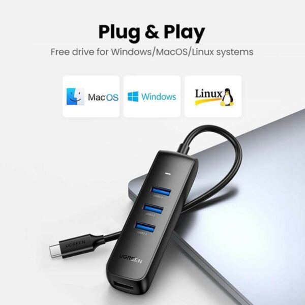 ugreen 10916 usb c to 4*usb 3.0 hub 20cm