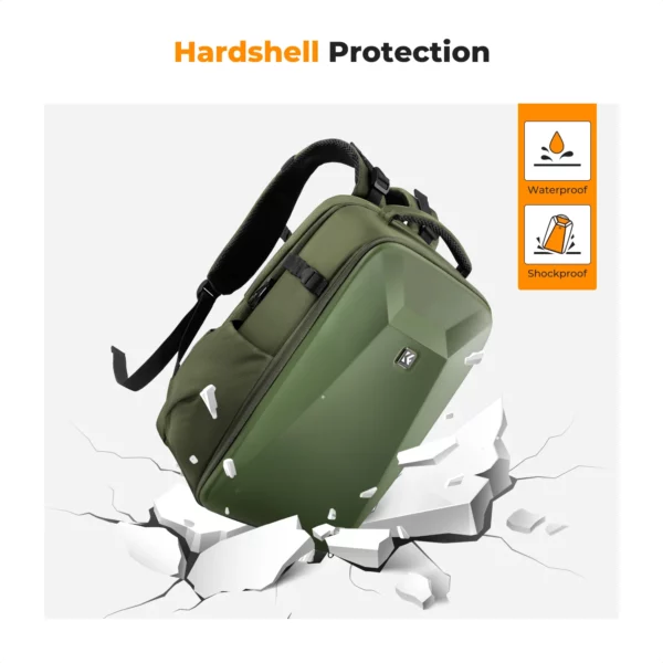 k&f concept nature wander 10 hard shell camera backpack (green)