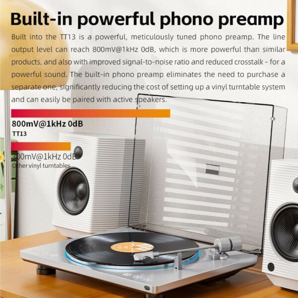 fiio tt13 fully automatic turntable bluetooth (silver)