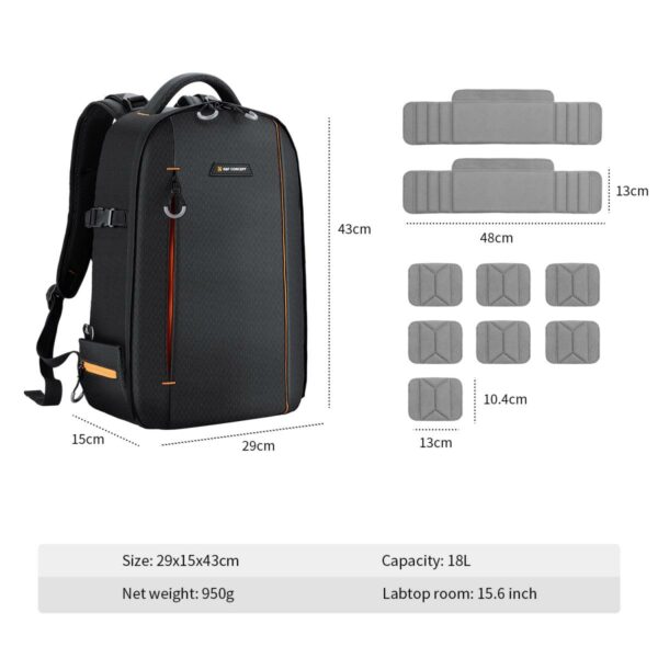 k&f concept nature wander camera backpack (18l )