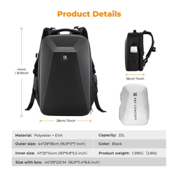 k&f concept nature wander 10 hard shell camera backpack
