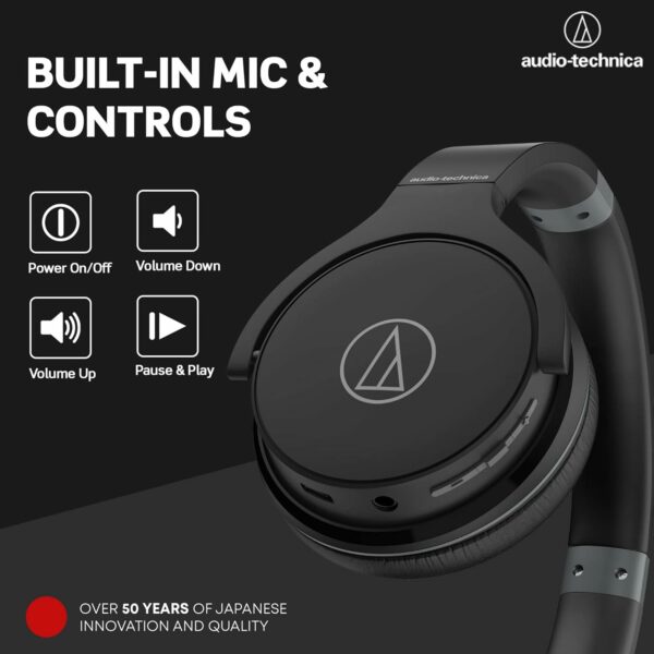 audio technica ath s220btbk wireless headphones
