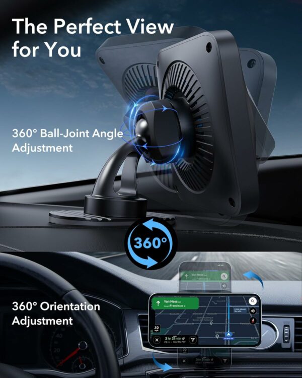 esr qi2 wireless car charger with cryoboost (halolock) – frosted onyx