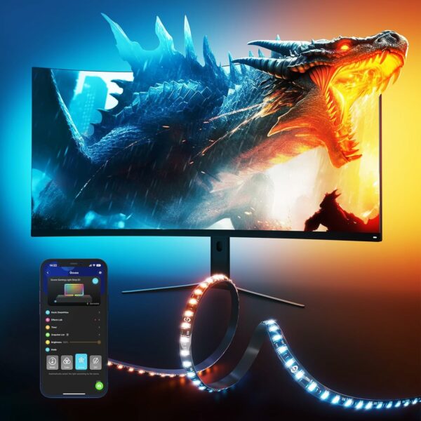 govee dreamview g1 rgbic gaming light for 24" 32" monitors (model h604b)