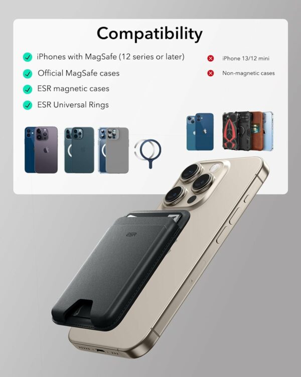esr magnetic wallet boost (halolock) – midnight black