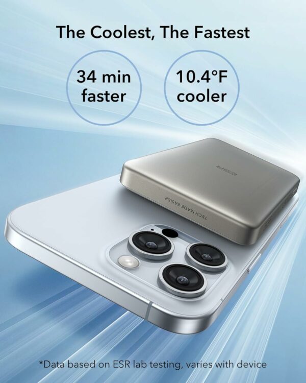 esr qi2 magslim power bank 10,000mah with kickstand – titanium