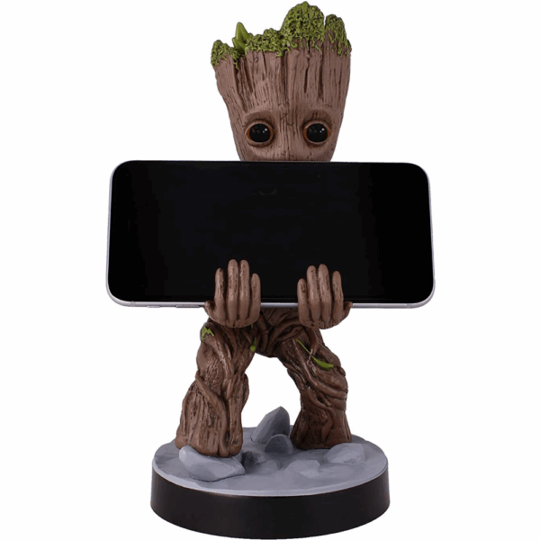 marvel superhero groot action figure – gamepad & mobile phone holder