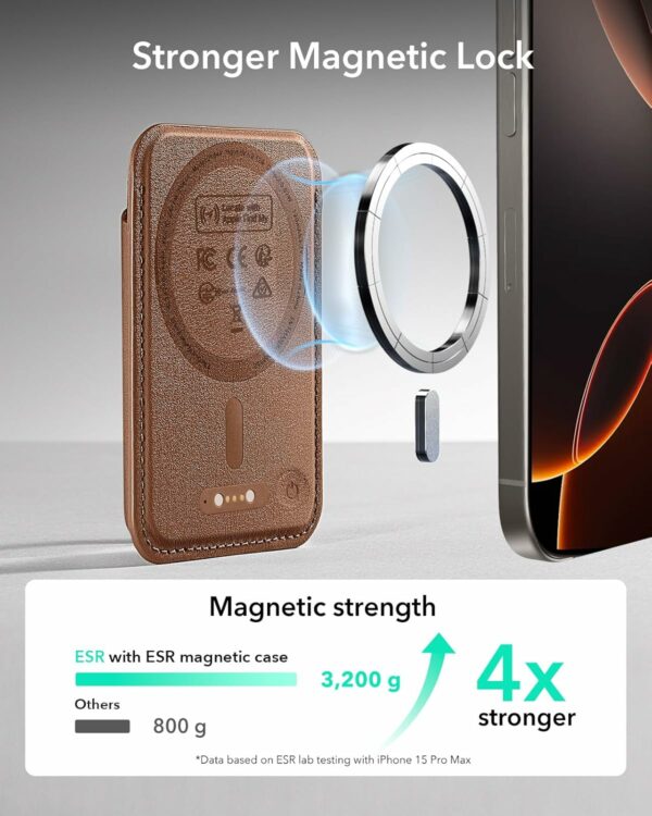 esr magnetic wallet boost (halolock) – caramel brown