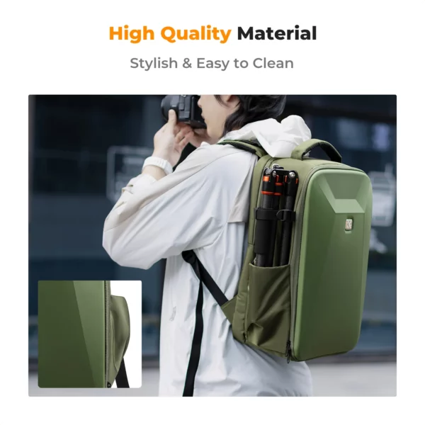 k&f concept nature wander 10 hard shell camera backpack (green)