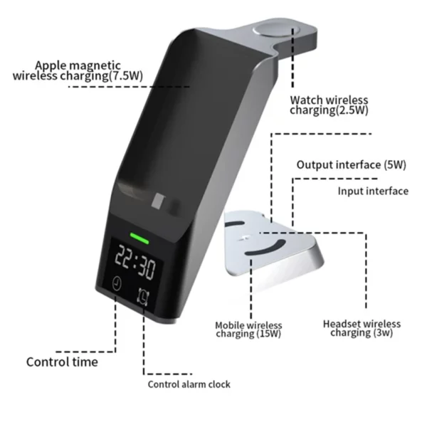 magnetic wireless 6 in 1 charging station