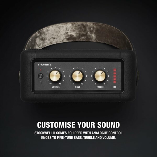 marshall stockwell ii portable bluetooth speaker – black & brass