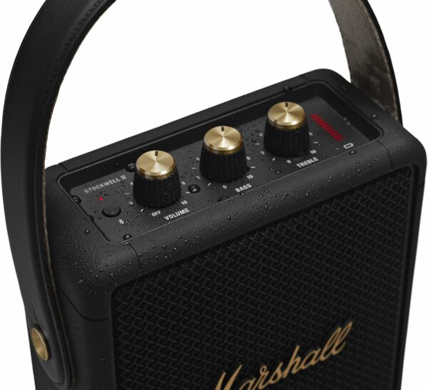 marshall stockwell ii portable bluetooth speaker – black & brass