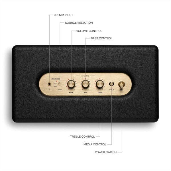 marshall stanmore iii wireless home speaker (black / cream / brown)
