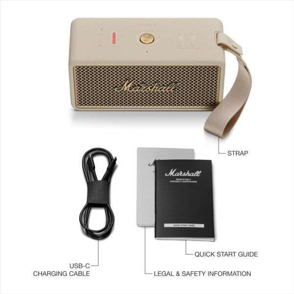 marshall middleton ii portable bluetooth speaker (cream)