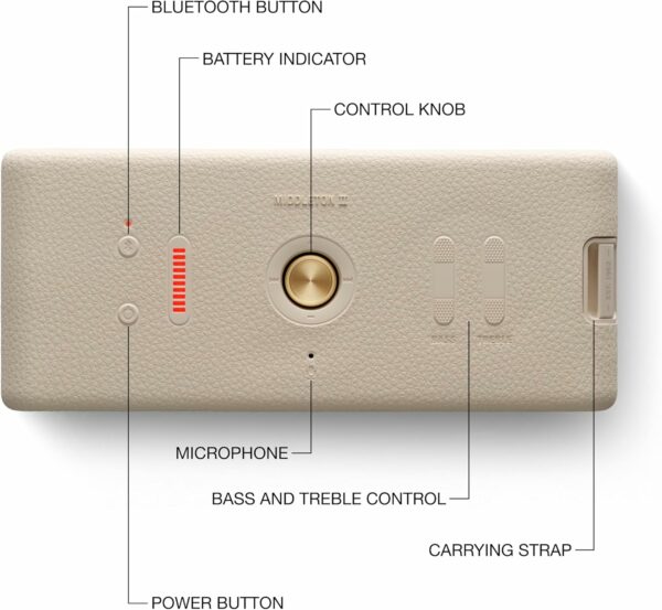 marshall middleton ii portable bluetooth speaker (cream)