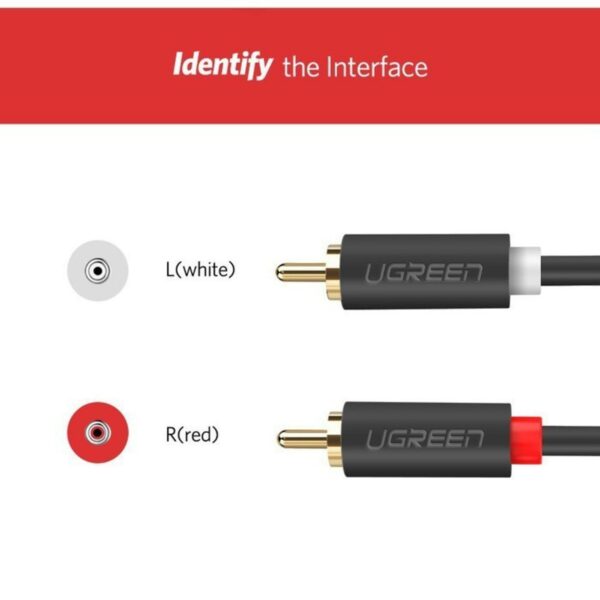 ugreen 10517 2rca male to 2rca male cable 1.5m (black)