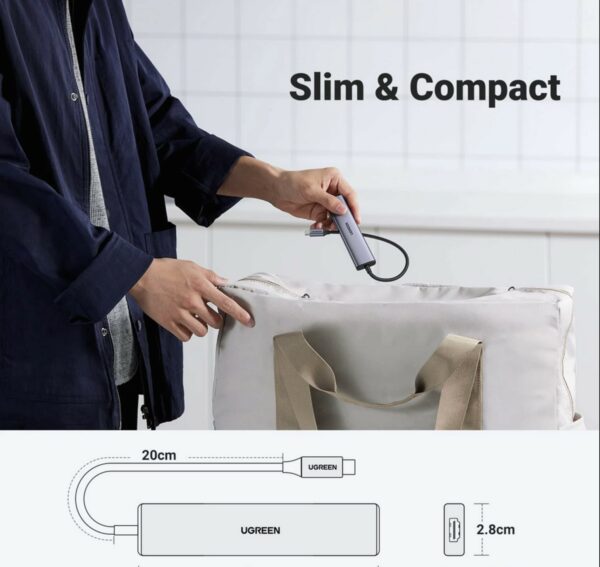 ugreen 15495 5 in 1 usb c hub (100w pd, 4k@30hz hdmi)