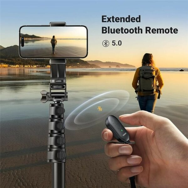 ugreen 15609 selfie stick tripod with bluetooth remote