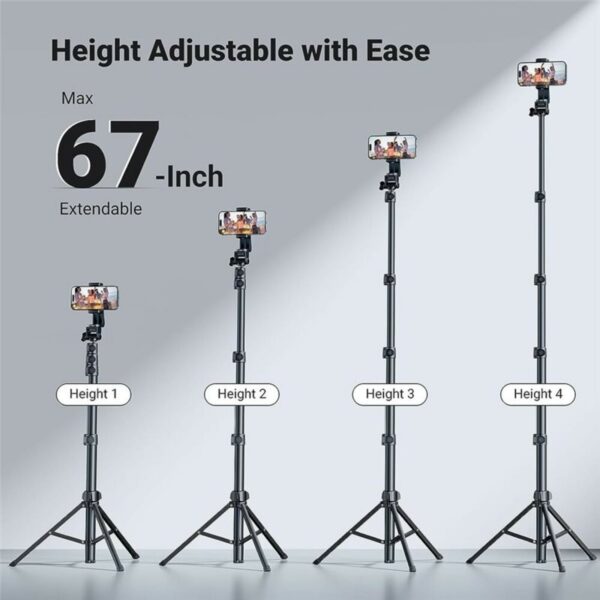 ugreen 15609 selfie stick tripod with bluetooth remote