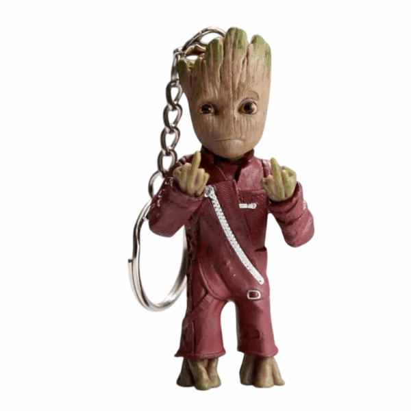 baby groot keyring collection – classic, smiling, sitting, angry & mini poses