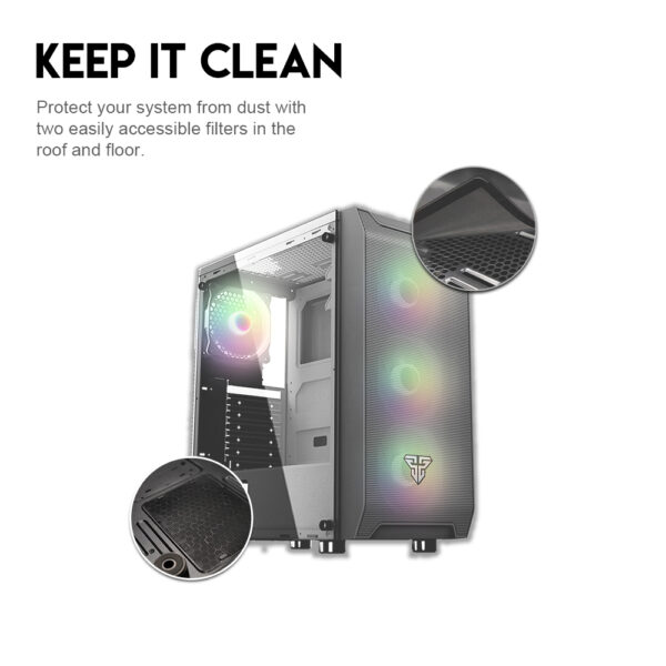 fantech aero rgb cg80 mid tower gaming case — white