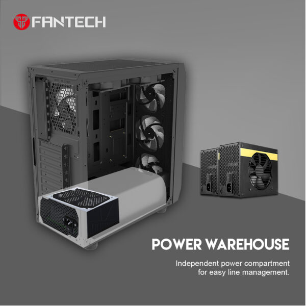 fantech aero rgb cg80 mid tower gaming case — white