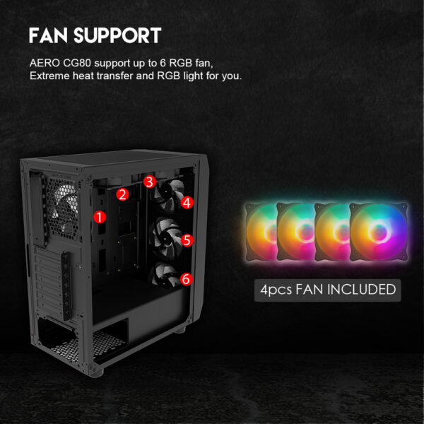 fantech aero rgb cg80 mid tower gaming case — white