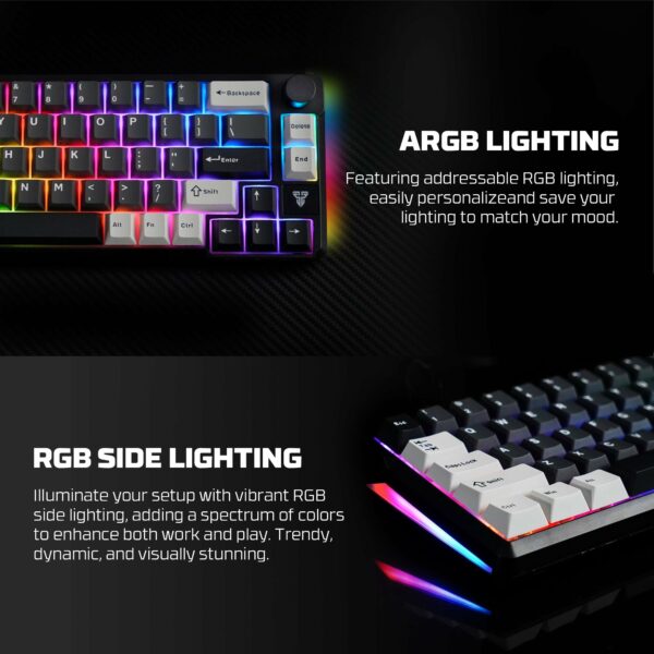 fantech atom pro66 mk919 wireless mechanical keyboard – black (red switch)