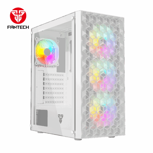 fantech aero 2 cg83 mid tower gaming case — white