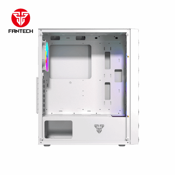fantech aero 2 cg83 mid tower gaming case — white