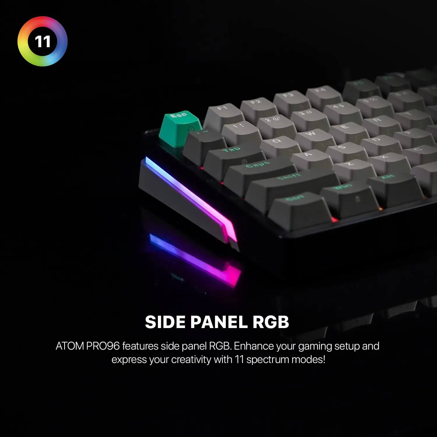 fantech mk914 atom pro96 tri mode mechanical gaming keyboard – stellar edition (blue switch)