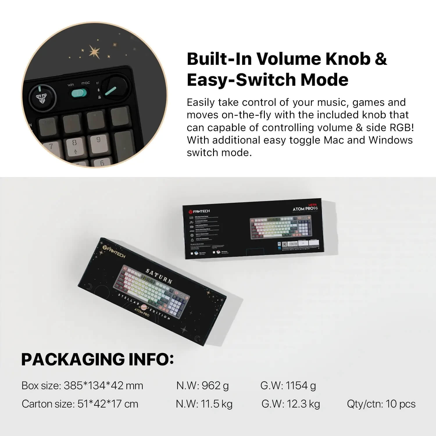 fantech mk914 atom pro96 tri mode mechanical gaming keyboard – stellar edition (blue switch)