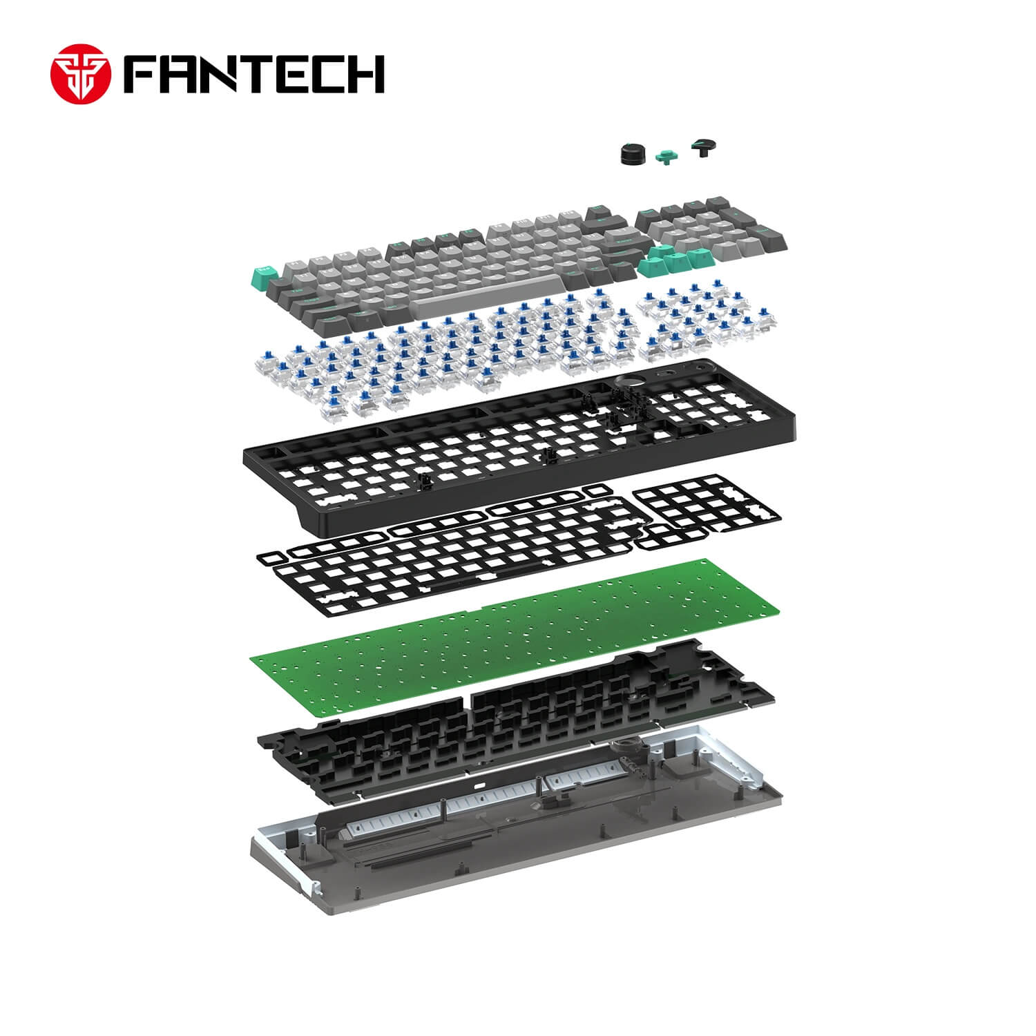 fantech mk914 atom pro96 tri mode mechanical gaming keyboard – stellar edition (blue switch)