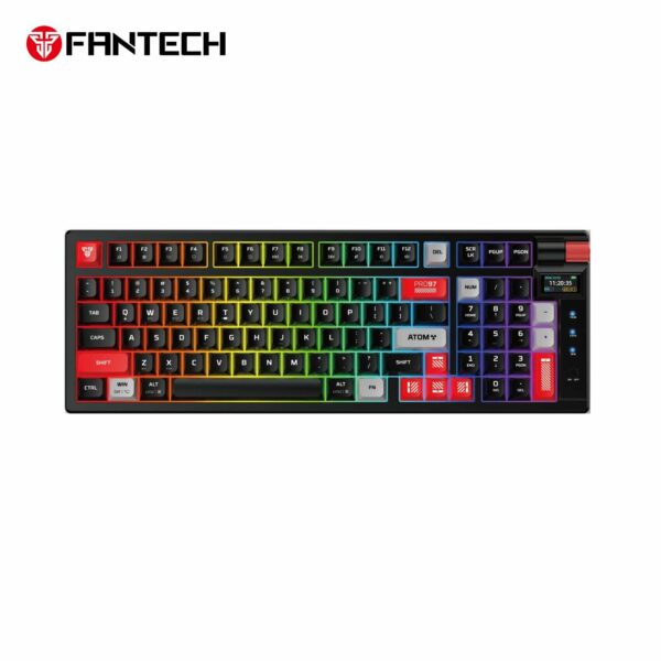 fantech mk918 atom pro97 tri mode mechanical gaming keyboard – black (blue switch)