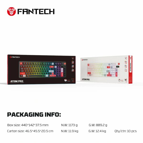 fantech mk918 atom pro97 tri mode mechanical gaming keyboard – black (blue switch)