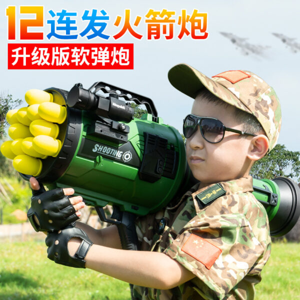 12 burst mortar rocket launcher soft bullet toy