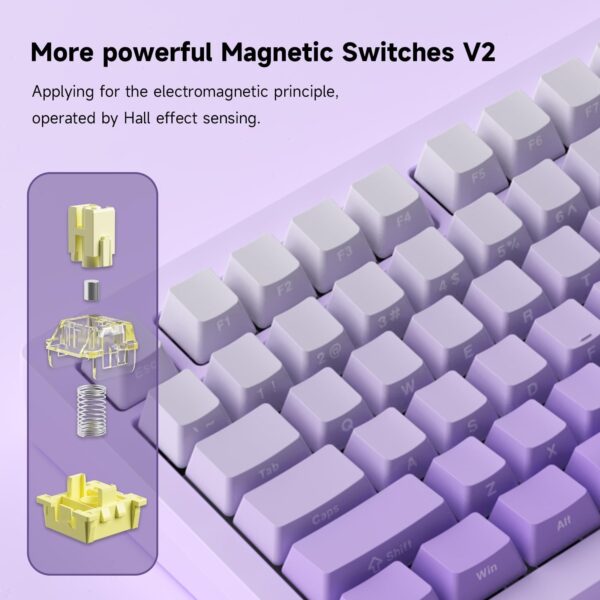 monsgeek m3w purple cream yellow pro mechanical keyboard