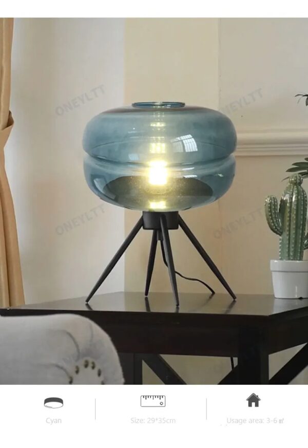nordic glass & iron led table lamp