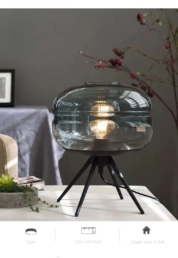 nordic glass & iron led table lamp
