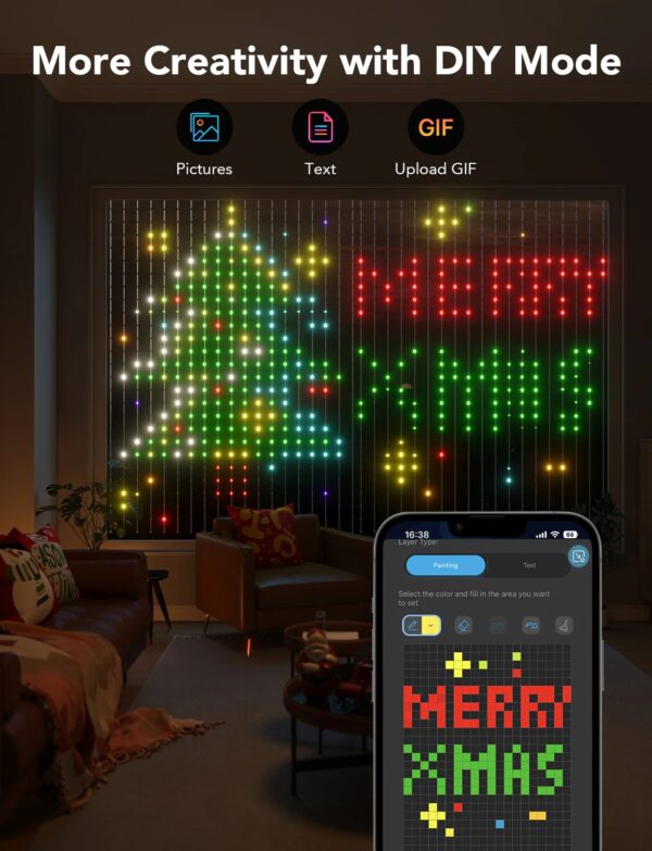 govee smart rgbic curtain lights (model h70b1)