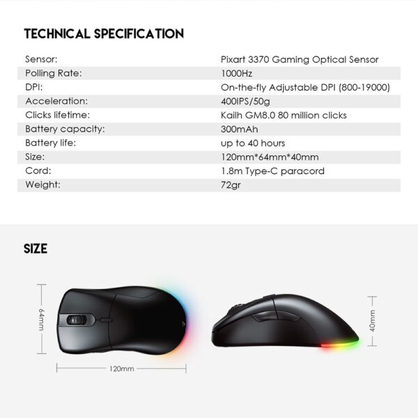 fantech helios go (xd5) wireless gaming mouse – black