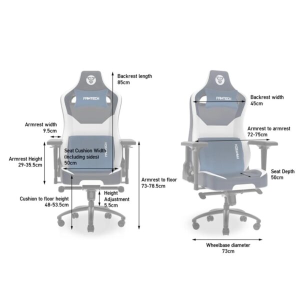 fantech alpha gc283 gaming chair – blue
