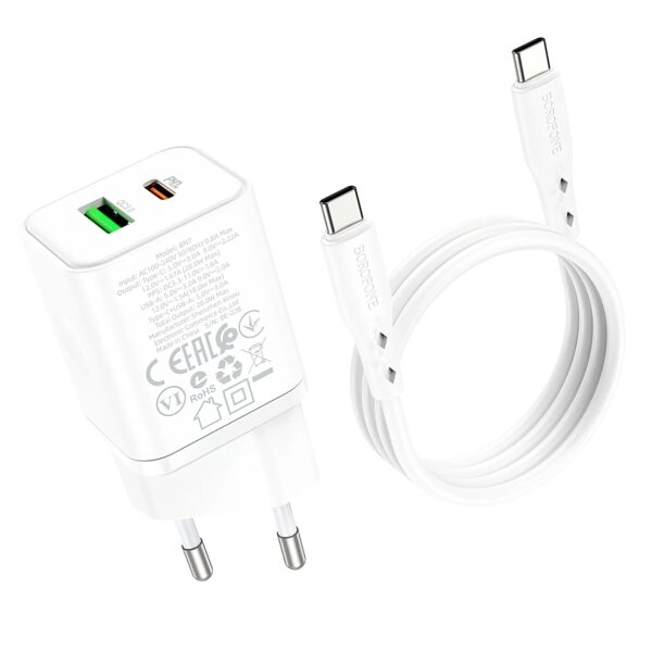 borofone bn9 reacher 35w dual usb c charger set