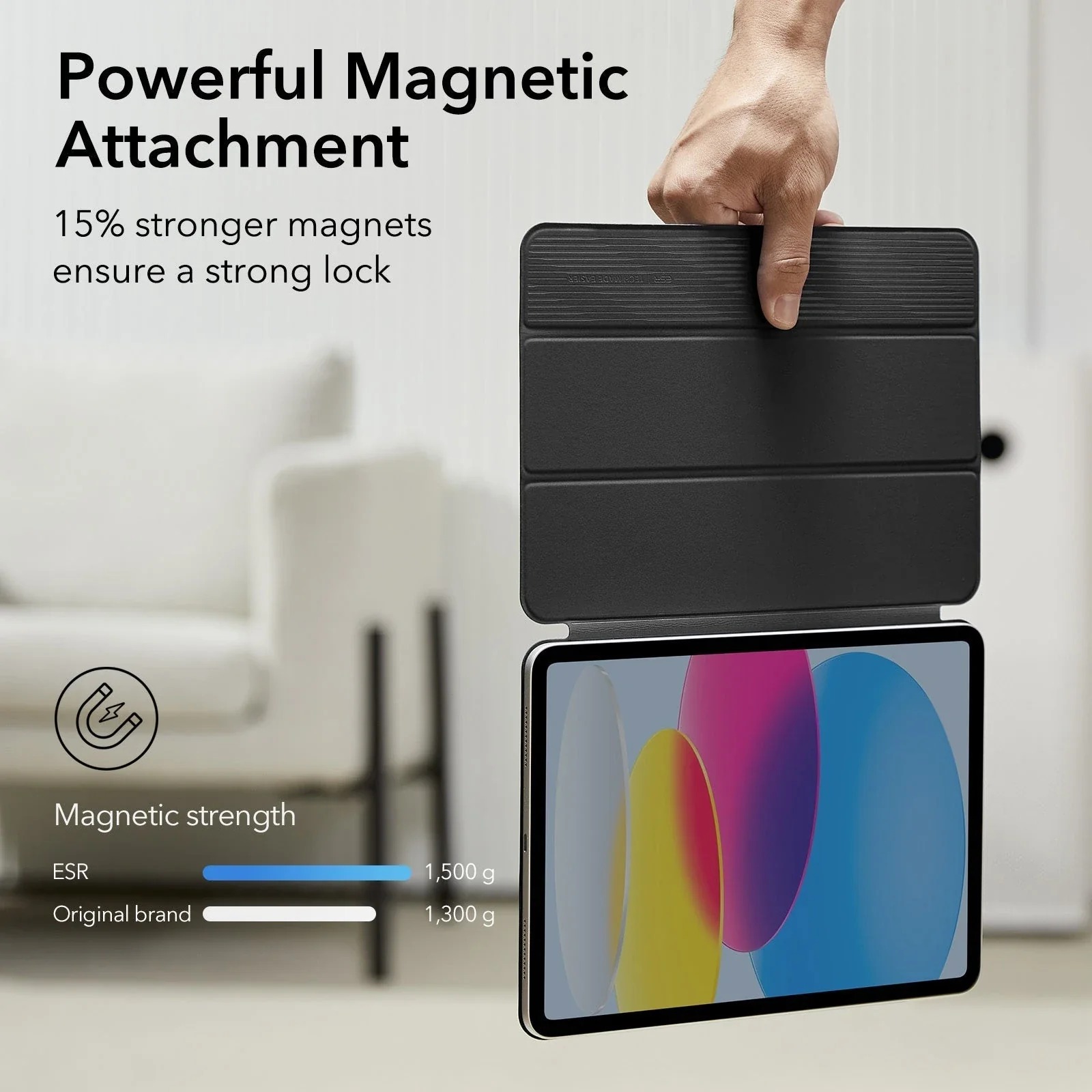 esr rebound magnetic case for ipad 10/11 (a16) – black