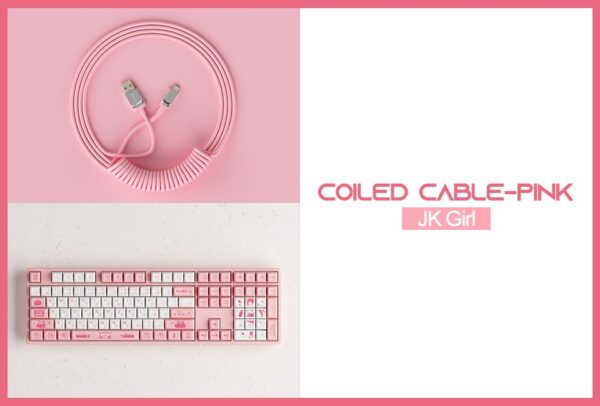 akko coiled cable (pink)