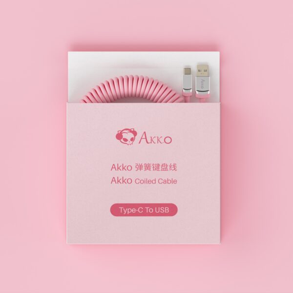akko coiled cable (pink)