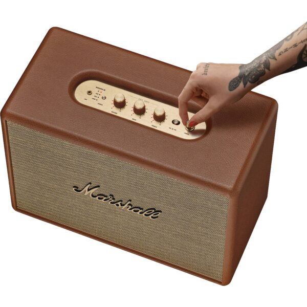 marshall woburn iii home bluetooth speaker (brown)