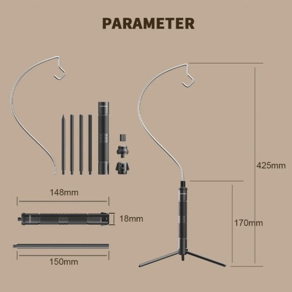 lightweight aluminum alloy light holder tripod stand