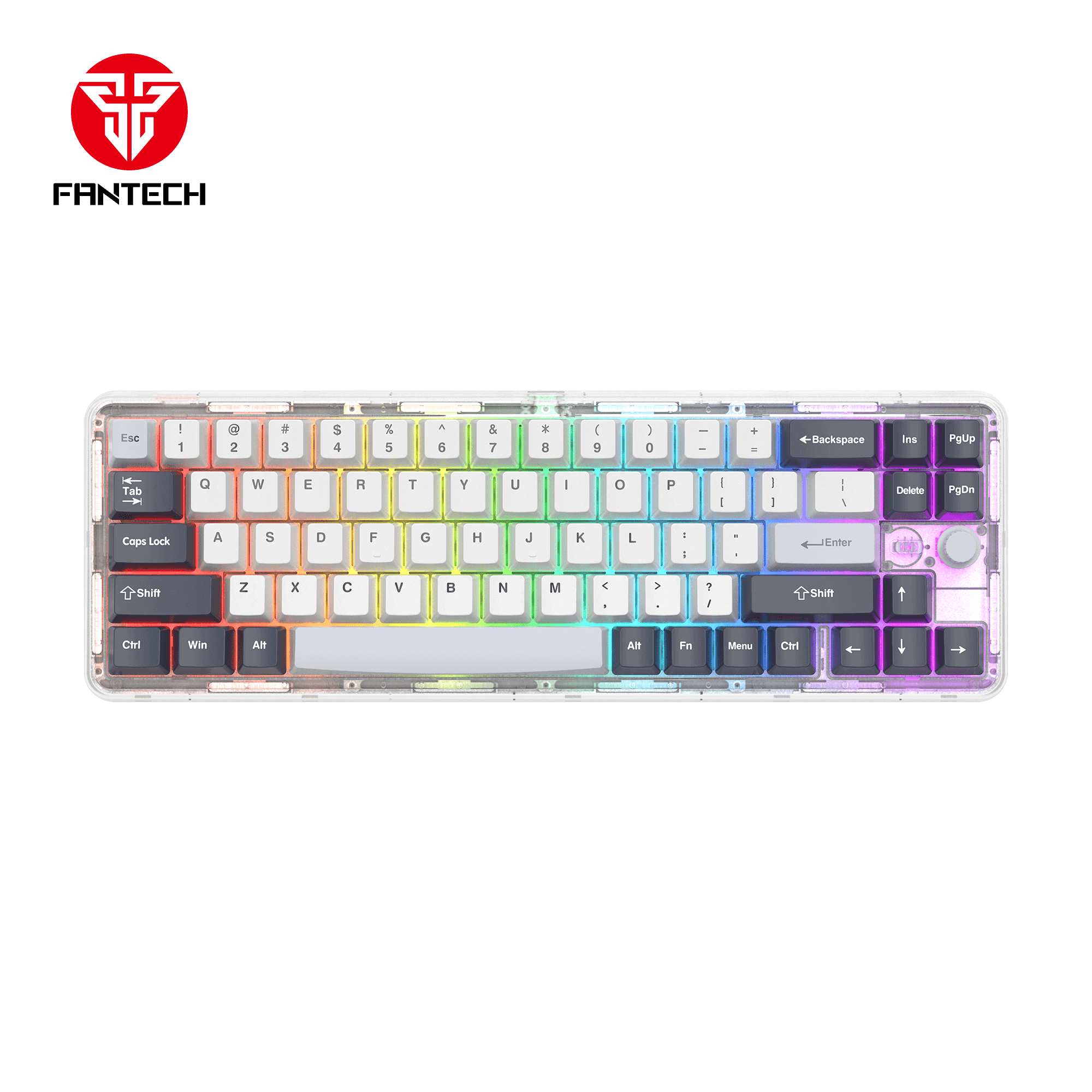 fantech maxfit70 vibe mk911 wireless mechanical keyboard – epic greyscale white (yellow switch)