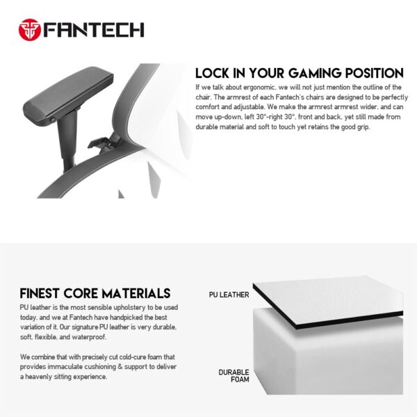 fantech alpha gc283 gaming chair – white